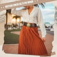 thumbnail image 3 of Western PU Leather Belt Women's Concho Cowgirl Round Disc Belt Women's Wide Bohemian Country Belt Dress, 3 of 8