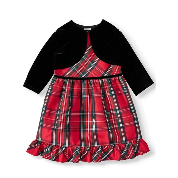 Wonder Nation Wonder Nation Baby Toddler Girl Christmas Holiday Plaid