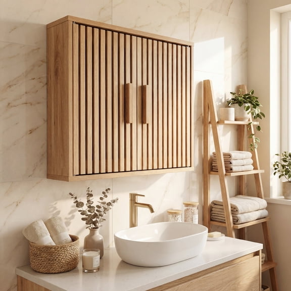 ELLEGNT Adjustable Shelf Bathroom Wall Cabinet - Medicine Cabinet for Wall Mounting