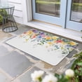 thumbnail image 2 of Pink Spring Flower Doormat Outdoor Entrance 16"x24", Pastoral Floral Leaves Country Rustic Absorb Moisture Dirt Door Mats, Non-Slip Rubber Backing Floor Mats Indoor, Low-Profile Front Door Rugs, 2 of 9