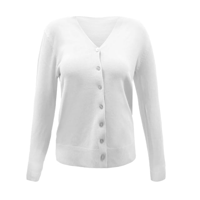 MSJUHEG Cardigans pour Femmes Cardigan pour Femmes Dames Bouton Col Rond Manches Longues Cardigan Tricoté Doux Chandail Femmes Pulls pour Femmes Chandail Cœur pour Femmes Blanc m