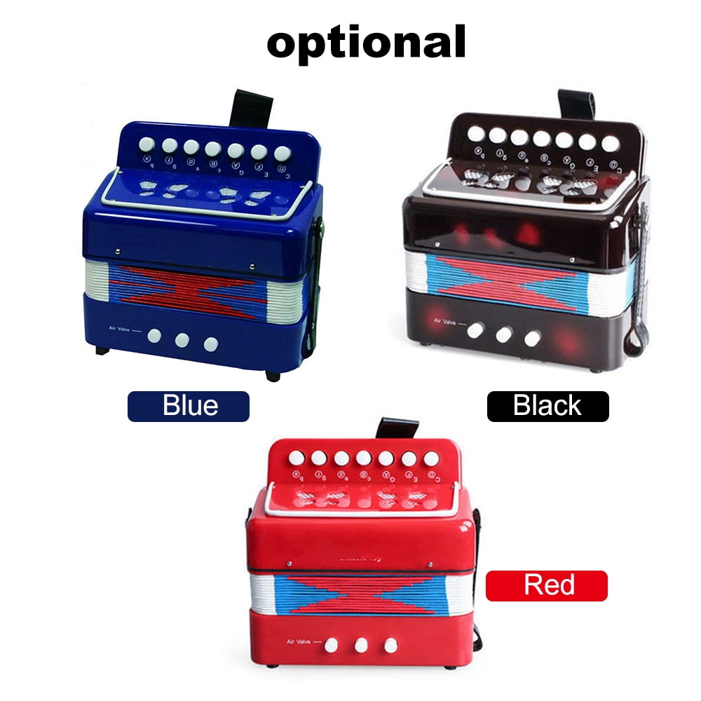 Aibecy Accordion Instrument 7 Keys 2 Bass Small Educational Christmas Gift Choice