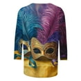 thumbnail image 5 of Aloohaidyvio Mardi Gras Shirts .Womens Tops Dressy Casual 3/4 Length Mardi Gras Shirts Boat Neck Tunic Blouses, 5 of 5