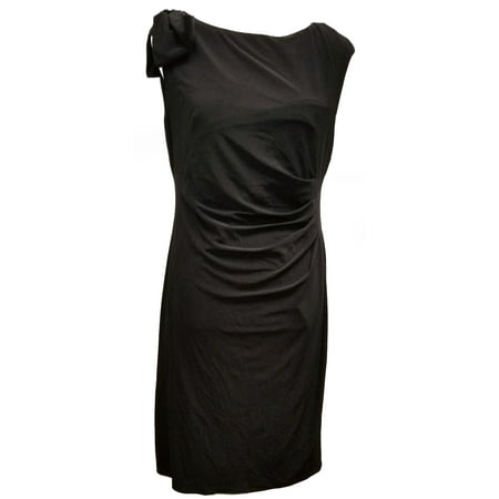 New Womens Jessica Howard Cap Sleeve Side Tuck Sheath Dress Size 14 Black