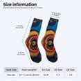 thumbnail image 4 of Four Seasons Universal Socks (2 Pairs) - Colorful Mixed Pattern Socks with Swirling Shapes Unisex Trendy Design in Vibrant Colors, 4 of 5