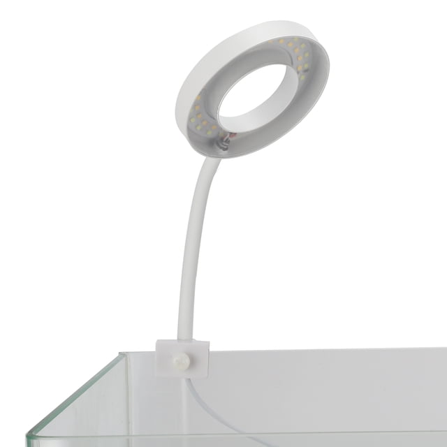 Luz para acuarios Unique Bargains, luz para acuarios, luz USB para acuarios pequeños, lámpara para acuarios con temporizador de rotación 360° redonda - Blanca