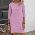thumbnail image 2 of Women's Casual Dress Elegant Solid Color Commuting Wear Comfortable Flowy Feminine Stylish Daily Outfit, 2 of 2