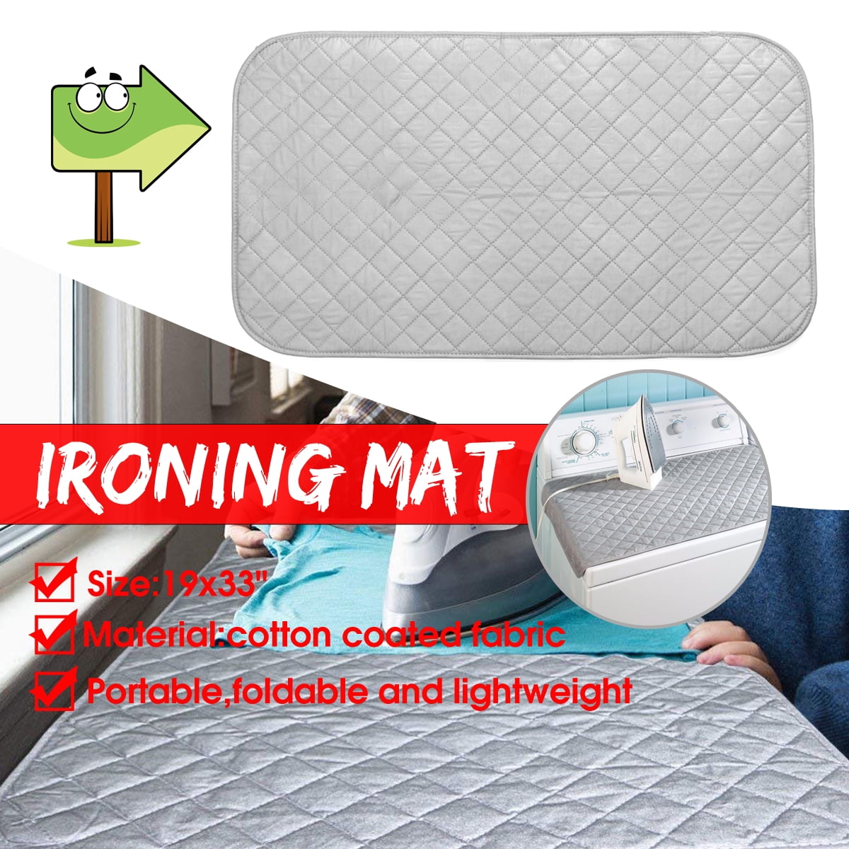 19x33 Inches New Ironing Mat Compact Portable Ironing Board