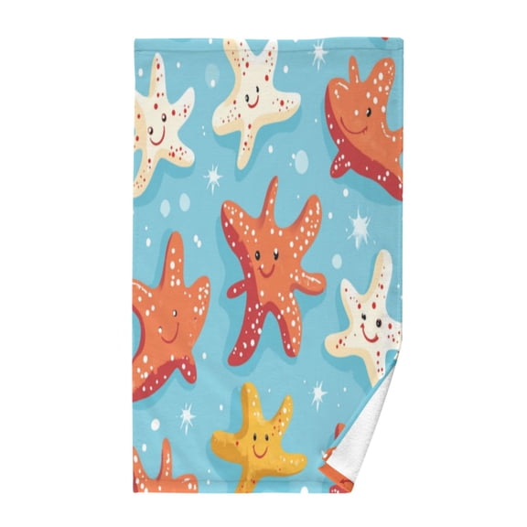 Pure Cotton Face Towel 16x28 Inches Hand Towel Bath Towel Hand Bath Towels Soft Good Water Absorption for Washing Face Wiping Face Cartoon Starfish