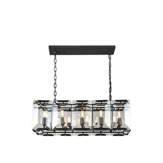 34 x 13 x 12 in. Monaco Pendant Lamp - Flat Black Matte