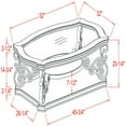 thumbnail image 5 of Cfowner 52" x 32" x 20.3" Cocktail Table, Coffee Table W/Marble Paper Middle Shelf, Metal Legs, Glass Table Top, 5 of 6