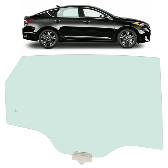 KOJEM Rear Side Door Window Compatible with 2016-2020 Kia Optima Hybrid 4 Door Sedan Side Door Glass Light Green Tempered Glass Right Passenger Side