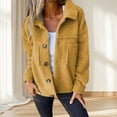thumbnail image 3 of Winter Women Jacket with Double Pockets Thick Fleece Button Closure Cardigan Long Sleeves Warm Windproof Heat Retention Outdoor Coat, 3 of 8