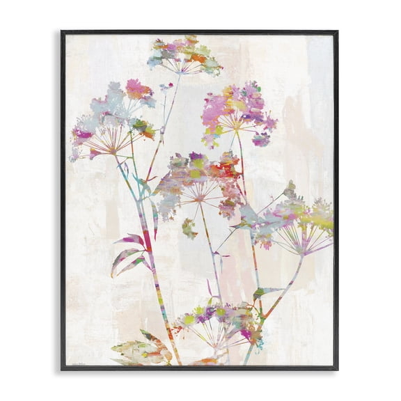 Kaleidoscopic Delicate Herbs Black Framed Giclee Art, design by Amber Sterling