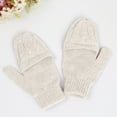 thumbnail image 4 of Tejiojio Winter Gloves for Men Women Ms. Lovely Five F-ingers Thin Wool Knitted Gloves Half-finger Flip Gloves, 4 of 5