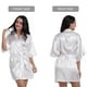 thumbnail image 2 of KAKOWELY Bata corta de seda para mujer, con cuerda de seda artificial, para novia, fiesta, ropa de dormir, bata de dama de honor, 2 of 5