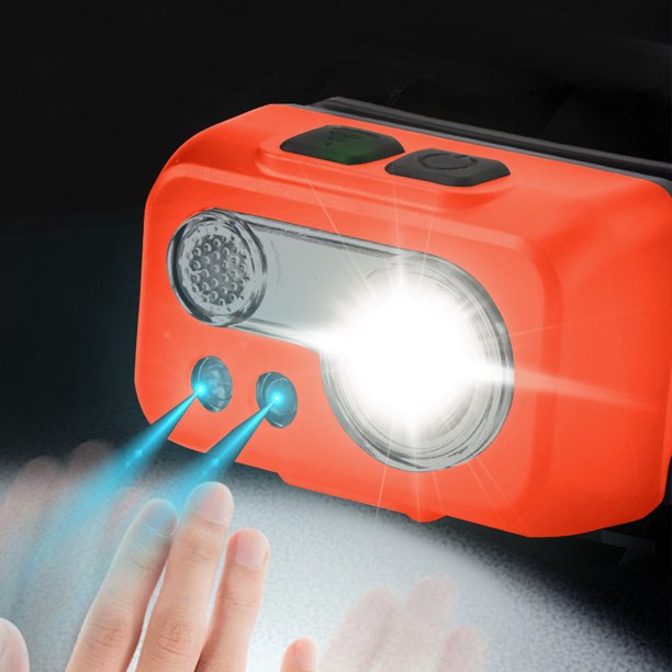 Teissuly Clearance Intelligent Sensor Usb Charging Sensor Headlamp Led Night Fishing Strong Light Night Running Small Headlamp Outdoor Headlamp(Orange, ) Teissuly WER2023081600169