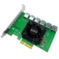 thumbnail image 3 of PENGXIANG Hot PCI Express X4 20Gb 1 To 6 Riser Card PCI-E To PCI-E Adapter PCIE Slot 4X To 16X USB 3.0 Riser Extender For Bit Miner Mining, 3 of 5