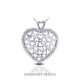 Diamond Traces 0.45 Carat Diamant Naturel Total Or Blanc 18 Carats Sertissage Pendentif Mode Forme de Cœur – image 1 sur 1