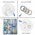 thumbnail image 5 of Beach Coastal Bathroom Shower Curtains with 12 Hooks Polyester Waterproof Shower Curtain for Stalls and Bathtubs Summer Starfish Nautical Shell Blue Decorative Bathroom Privacy Curtain 36x78 Inches, 5 of 8