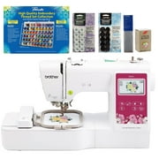 Brother PE545 Embroidery Machine, 63-Piece Thread Set, 20 Bobbins, 100-Piece 75/11 Embroidery Needles, Stabilizer Roll