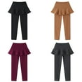 thumbnail image 4 of YunPes Girls Leggings with Ruffle Tutu Skirts Toddler Fleece Lined Footless Tights Skirt Pants Warm Comfy Tennis Athletic Outfits, 4 of 4