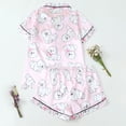 thumbnail image 5 of MAIHAN Pajamas for Women Set 2 Piece Short Sleeve Sleepwear Home Clothing Set Button Down Shirt Pajama Set, 5 of 8