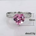 10mm Love Heart Cut Cz 925 Silver Ring Women's Wedding Fashion Rings