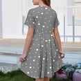 thumbnail image 5 of CCRFTGI Short Sleeve Dresses for Child Girls 10-12 Casual Summer A Line Swing Skater Dress Cute Polka Dots Dresses Holiday Girls Fashion Gray 9-10 Years, 5 of 5