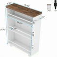 thumbnail image 5 of 6.3" Slim Rolling Storage Cart - 3-Tier Shelves with Lockable Casters, 25lbs/Shelf - for Narrow Gaps in Kitchen, Laundry & Bathroom, 5 of 5