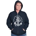 thumbnail image 4 of Let's Get Wrecked Summer Beach Anchor Unisex Fleece Graphic Zip Up Hoodie Brisco Brands 2X, 4 of 5