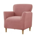 thumbnail image 1 of Granjero Gordo Funda de sillón moderna con diseño de jacquard y detalles decorativos para muebles de sala de estar, color rosa, 1 of 5