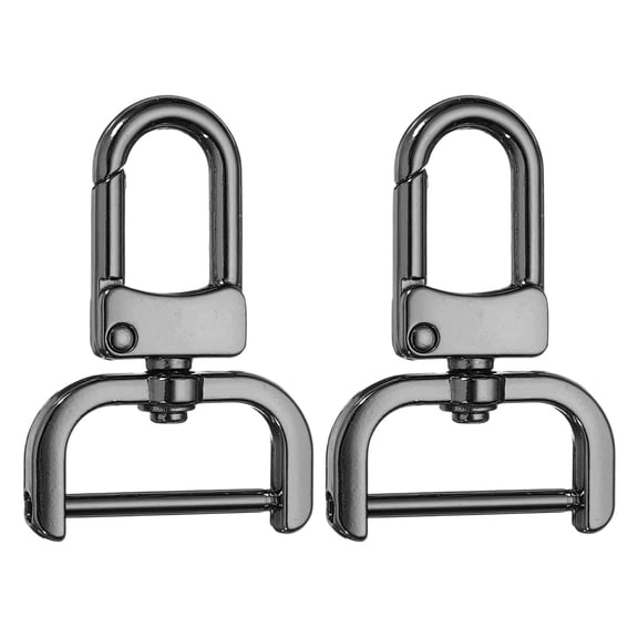 Uxcell 2pcs Detachable Snap Hook Swivel Clasp 1" Metal D-Rings Clasp, Gunmetal