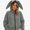 Gray, variant on Womens Bunny Ear Hooded Zip Up Jacket Long Sleeve Cropped Casual Coat with Pockets Purple Size M