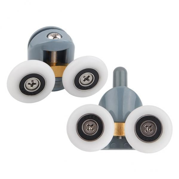 2x2 Piezas De Rodillos Para Mampara De Ducha, Ruedas Redondas Gemelas, Poleas De Riel, Ruedas Grises De 25 Mm