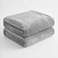 thumbnail image 2 of Superior Alaska Diamond Fleece Blanket 66" x 90", Lightweight Soft Bed Blankets, Twin Size, Platinum, 2 of 9