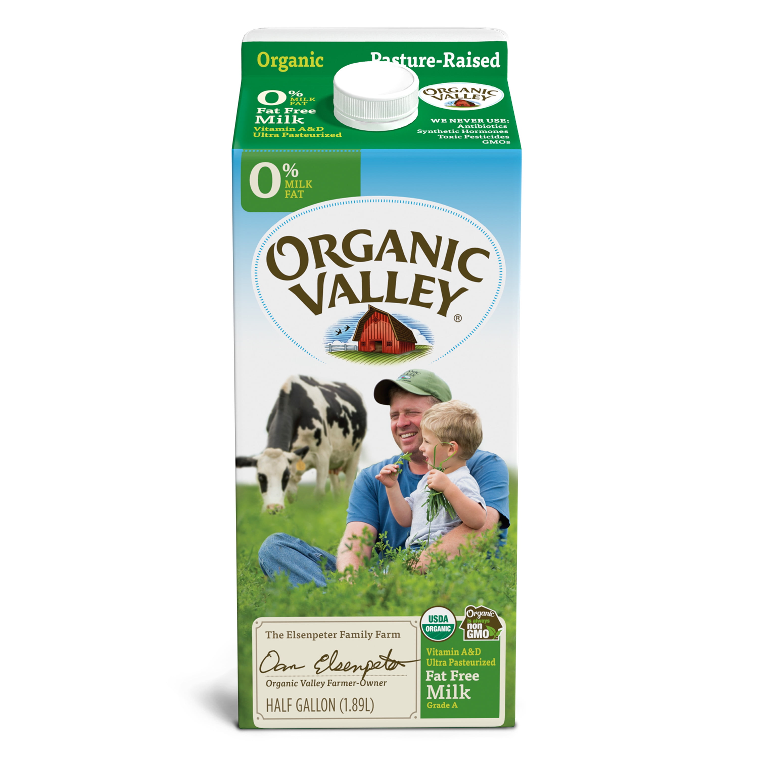 Organic Valley Ultra Pasteurized Organic Fat Free Milk, 64 oz
