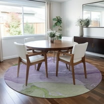 Addison Rugs Chantille Indoor/Outdoor Transitional Watercolors Purple Washable Round Rug, 8' x 8'