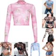 thumbnail image 2 of Lefu Sexy Long Short Sleeve Half High Collar Mesh Angel Perspective Cupid T-Shirt, 2 of 9