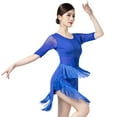 thumbnail image 2 of YM YOUMU Women Tassel Dance Dress Irregular Latin Tango Performance Dancewear, 2 of 5