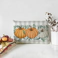 thumbnail image 3 of Fall Pillow Cover 20x30 Inch,Buffalo Plaid Orange Pumpkins Eucalyptus Leaves Throw Pillow Cover for Fall Decor Autumn Farmhouse Thanksgiving Decorations Cushion Case for Sofa Couch, 3 of 3