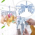 thumbnail image 4 of DEBGFS Sock Drying Rack 24 Clips Plastic Laundry Clothes Hanger Rotatable Hanger Foldable Portable Clothes Drying Rack for Socks Underwear Baby Clothes,blue, 4 of 8