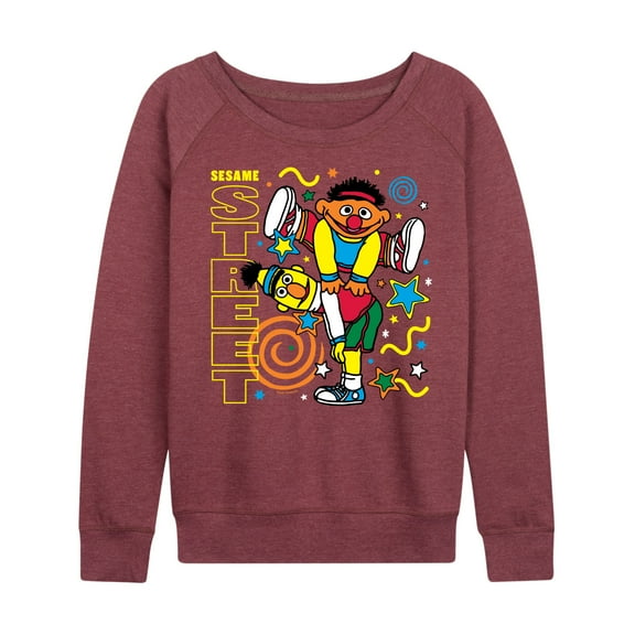 Sesame Street - Bert Ernie Street - Women's French Terry Long Sleeve Pullover