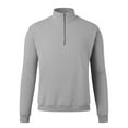 thumbnail image 4 of Men's Hoodless Sweatshirt Clothing New Men's Sweater Casual Zipper Stand Neck Thickened And Velvet Solid Color Men's Sweater, 4 of 4