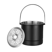 Kuntesetty Ice Bucket 1L Keep Ice Longer Stainless Steel for Barbecue Home Party Black