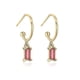 thumbnail image 1 of Pendientes de aro con circonitas cuadradas finas chapadas en oro de 18 quilates, color rojo, 1 of 4