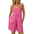 thumbnail image 2 of Timegard Jumpsuit for Women Ruched Square Neck Sleeveless Short Rompers Casual Loose Outfits Fashion, 2 of 7