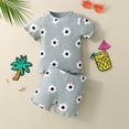 thumbnail image 2 of XZNPDUCQ Toddler Girls Summer Outfit Short Sleeve T-Shirt Tops Elastic Waist Shorts Set Girls Clothes Cartoon Print kids For 6 12 18 24 Months 2T 3T 4T 5T Dailywear Green，18-24 Months, 2 of 9