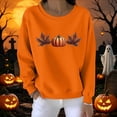thumbnail image 5 of VKOYWKM Womens Oversized Sweatshirt Thanksgiving Maple Leaf Pumpkin Graphic Sweatshirt Funny Family Party Tops Fall Long Sleeve Crew Neck Sweatshirts Halloween Pullover, 5 of 5