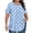 Sky Blue, variant on Uaswgudfs Casual Plus-Size Women's Pleated Round Neck T-Shirt​ - Flow Hem Short Sleeve & Breathable Fabric for Summer Tops Comfort
